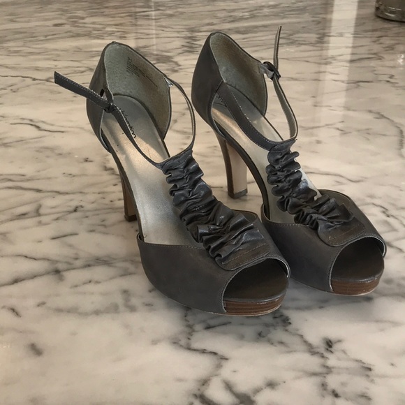 target Shoes - grey ruffle heels